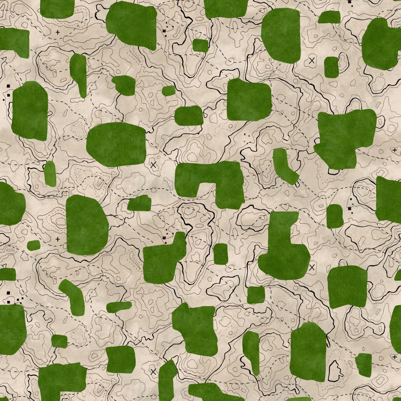 Tapet lavabil Map Xylography, Green, TresTintas 5mp / rola - 2