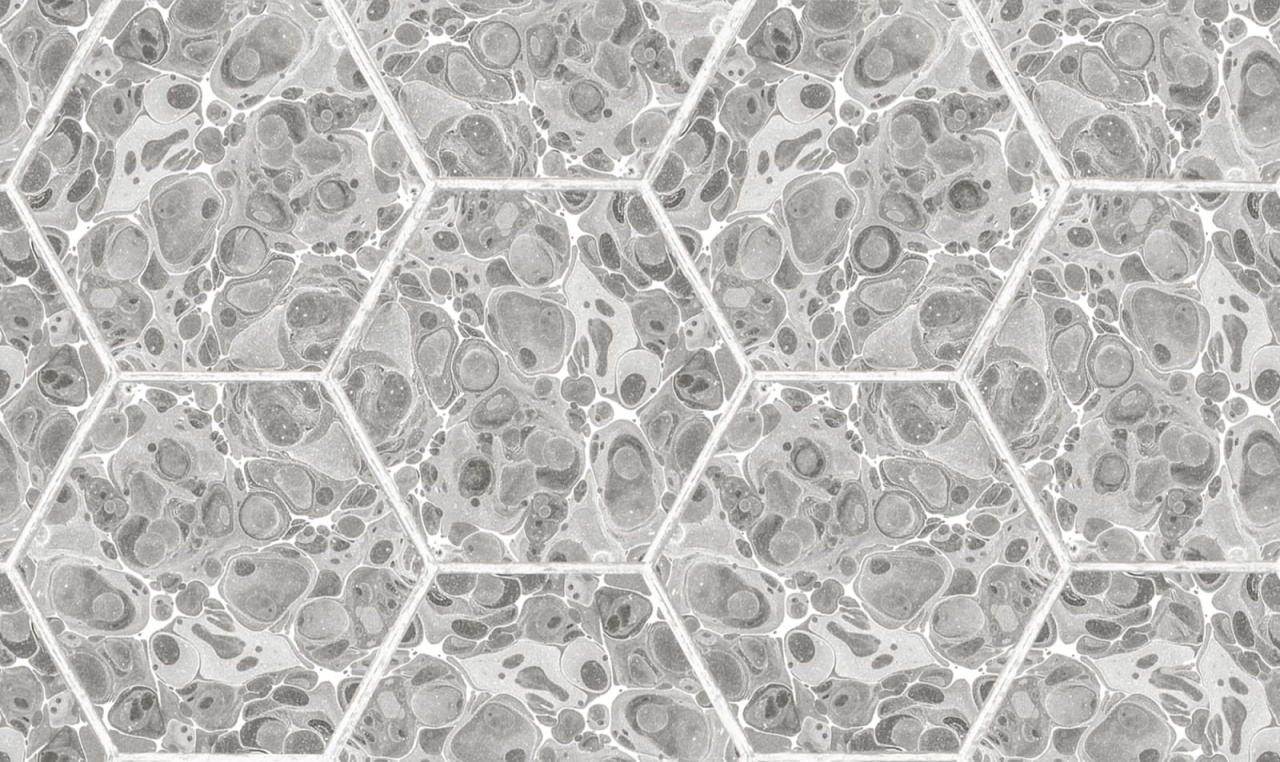 Tapet Marbled Hexagon Tiles, Grey, Rebel Walls, 5 mp / rola - 2