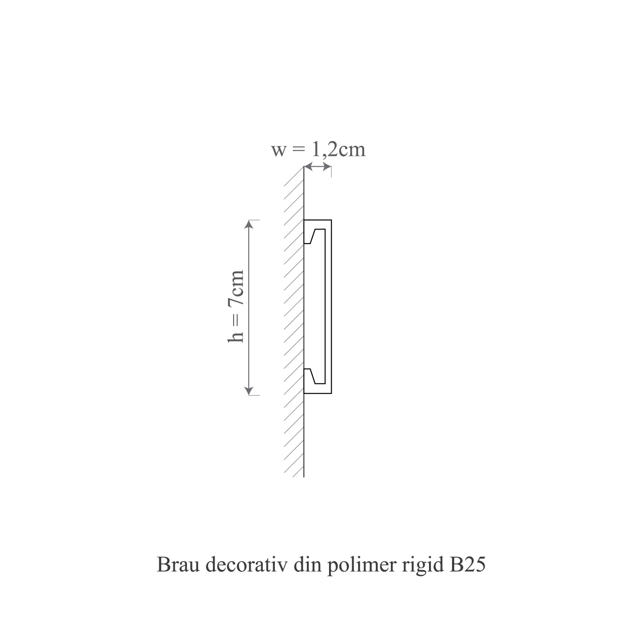 Brau decorativ din polimer rigid B25 - 7x1.2x200 cm - 2 | YEO