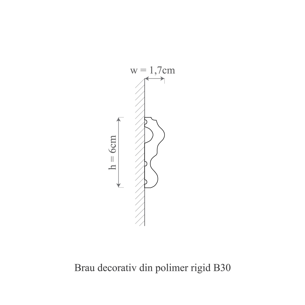 Brau decorativ din polimer rigid B30 - 6x1.7x200 cm - 1 | YEO