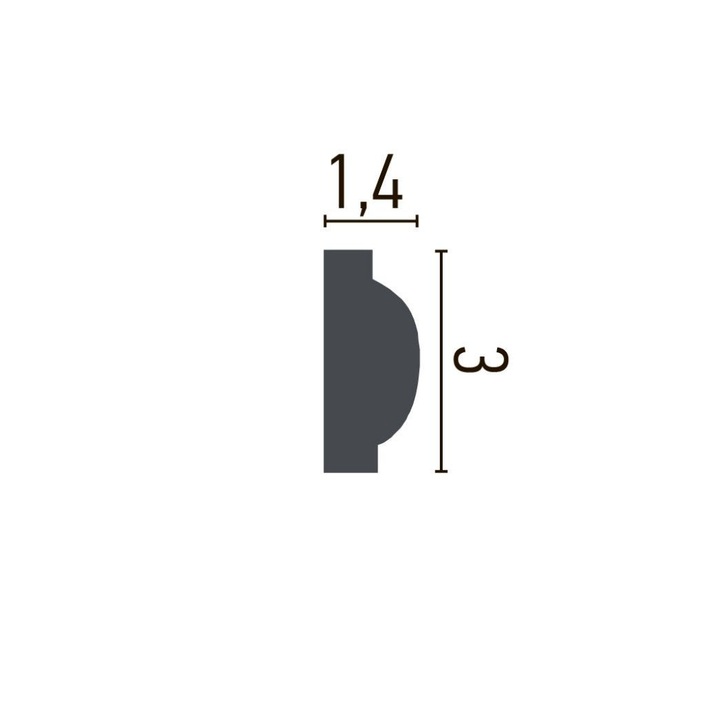 Brau decorativ din poliuretan Flexibil CR713F - 3x1.4x200 cm - 2 | YEO