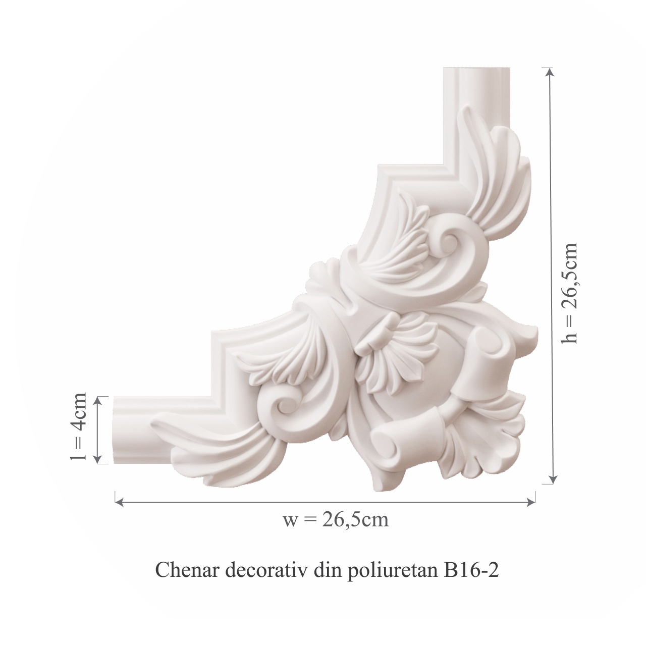 Chenar decorativ din poliuretan B16-2 - 26.5x26.5x2 cm - 2 | YEO