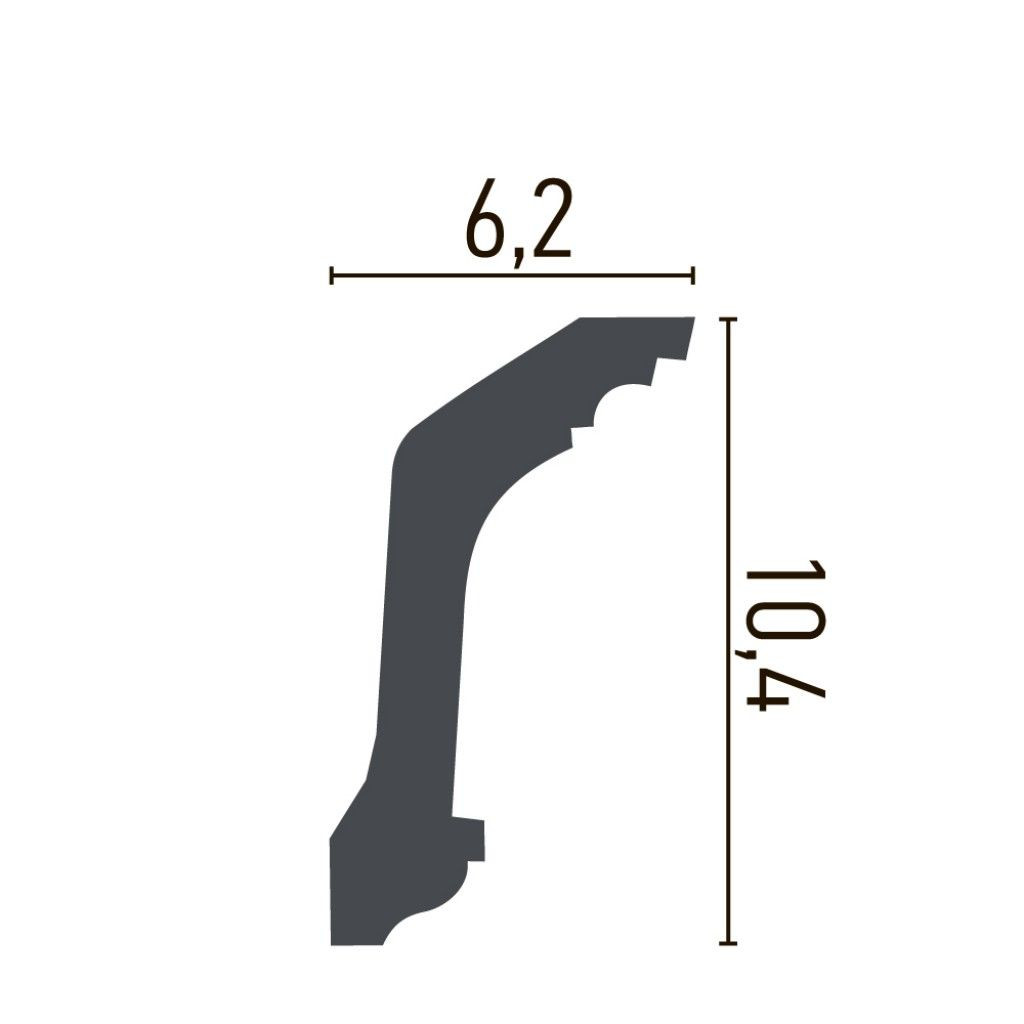 Cornisa decorativa din poliuretan Flexibil C788F - 10.4x6.2x200 cm - 1 | YEO