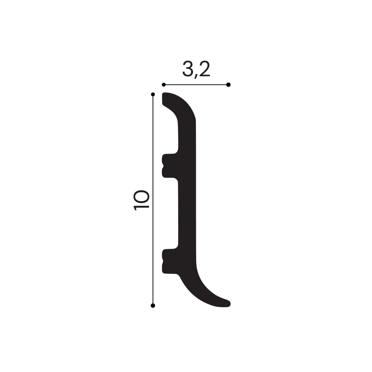 Cornisa polimer rigid, Manavi, S36-10x3.2x200 cm — imaginea 2