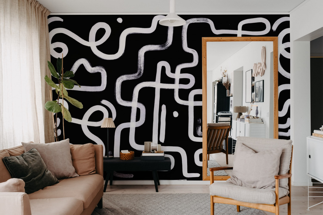 Fototapet, Artzy Path, Black, Rebel Walls