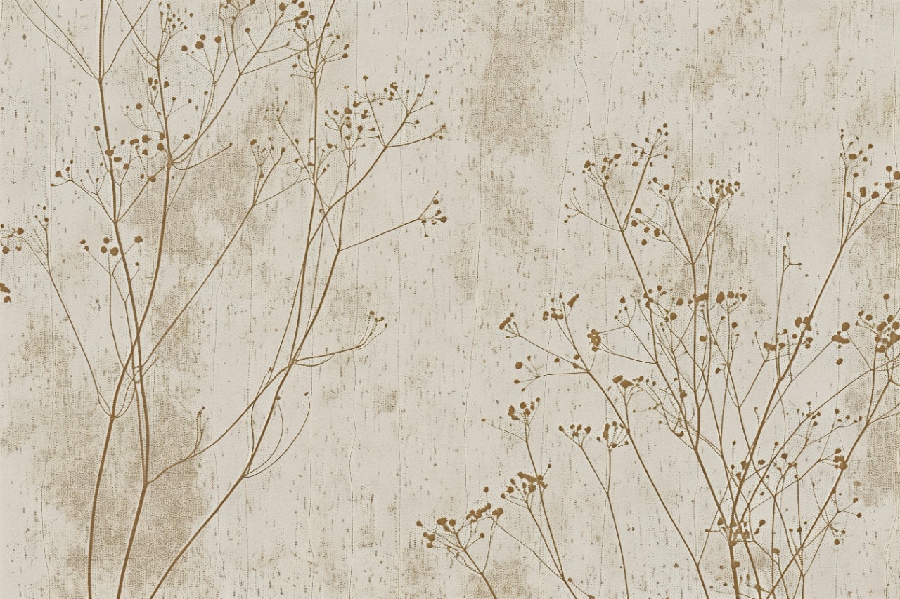 Fototapet Botanic Marron et Beige Herbe Rêve MH200