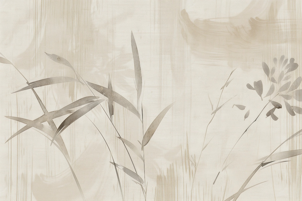 Fototapet Botanic Marron et Beige Silence Rêve MS207