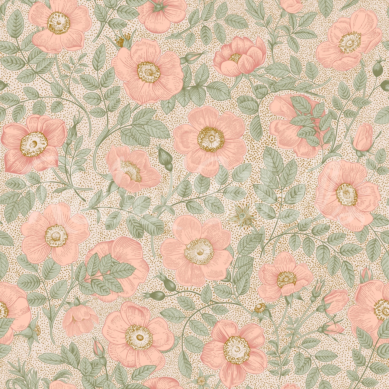 Fototapet, Briar Bloom, Pink, Rebel Walls - 2