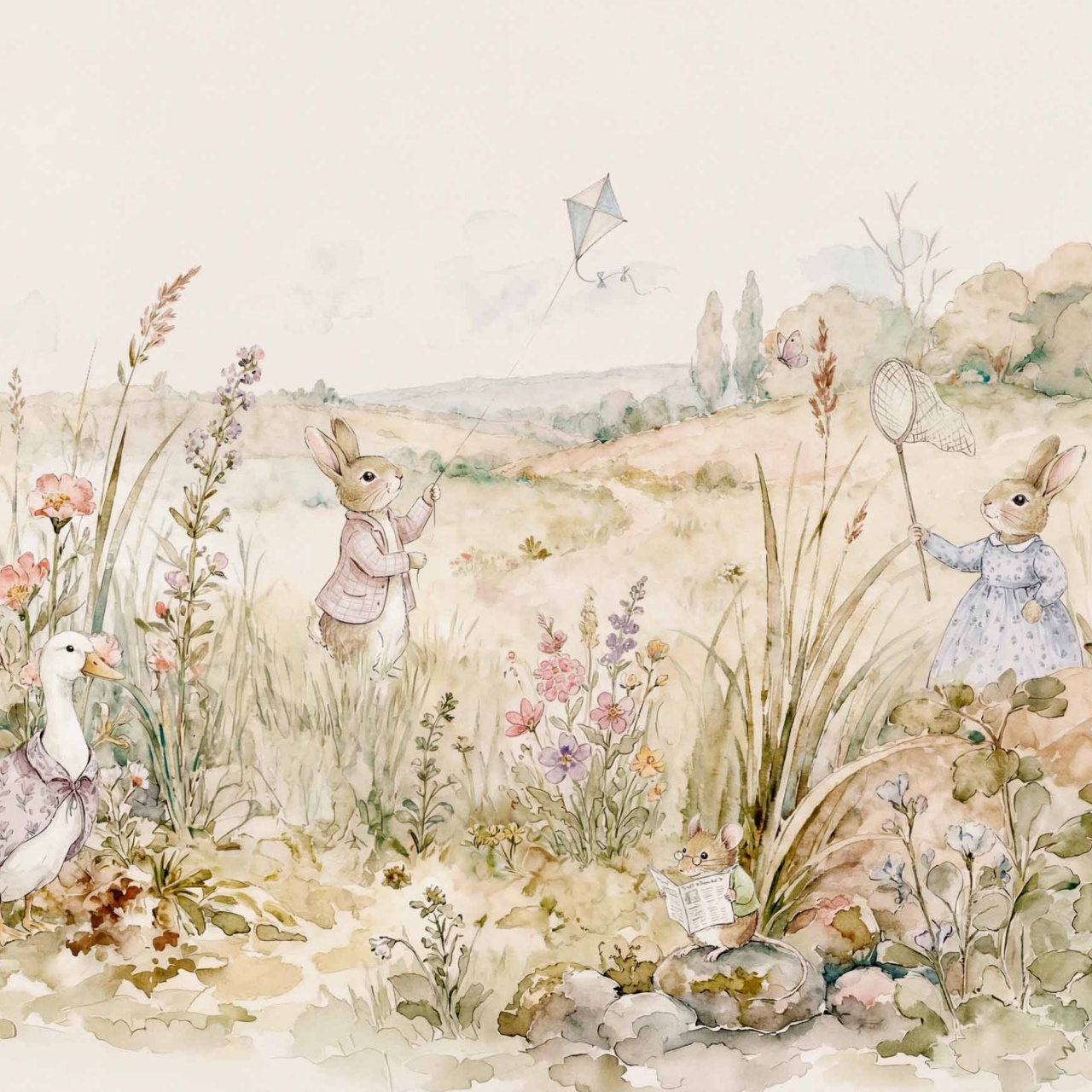 Fototapet, Bunnies, Natural, Coordonne