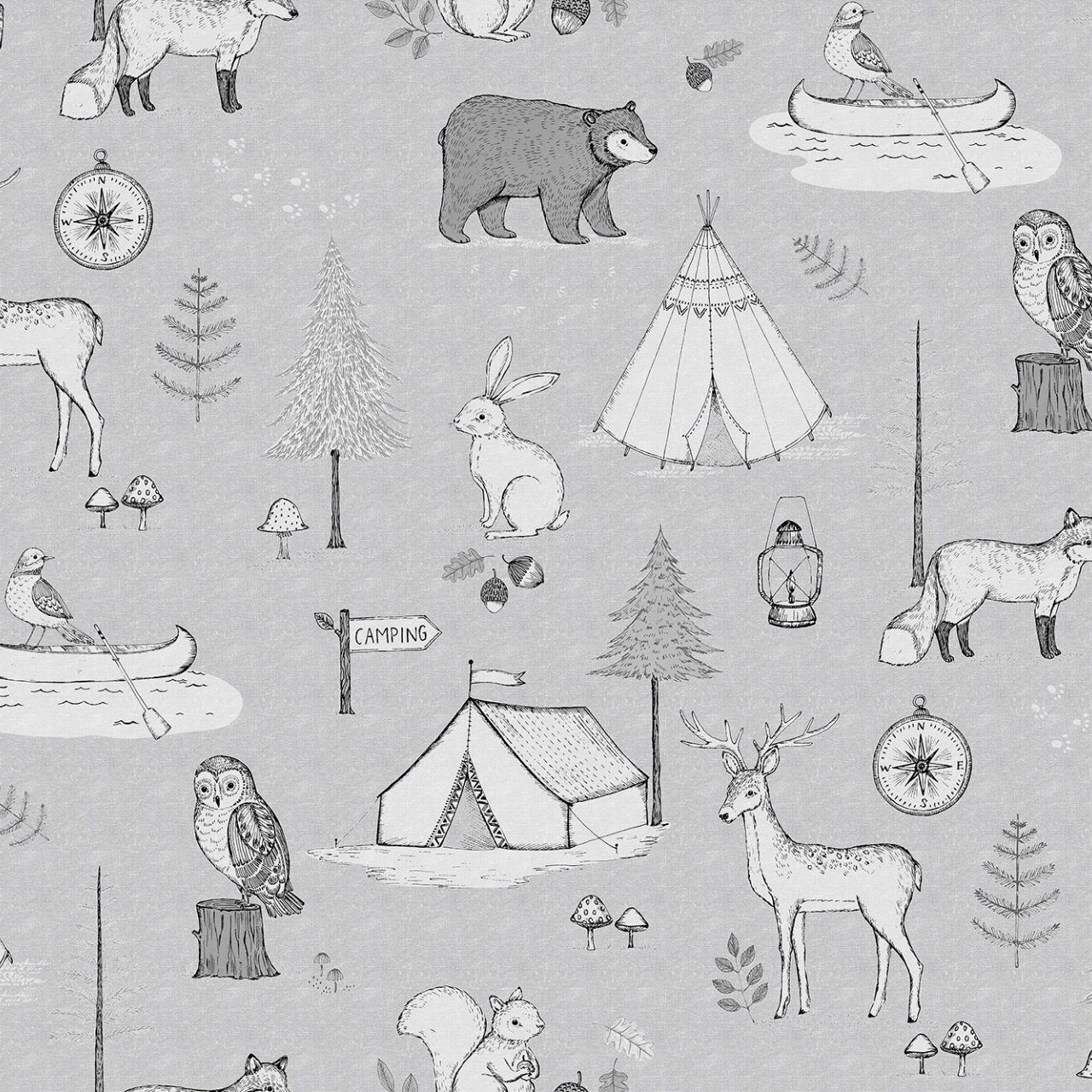 Fototapet, Camping Trip, Grey, Rebel Walls - 2