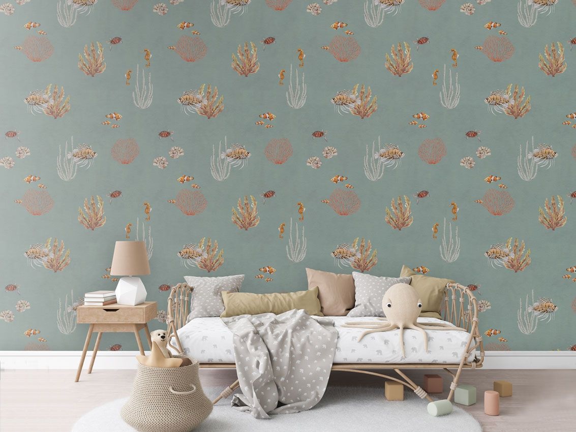 Fototapet Coral Garden - Blue, Kikki Belle - 5