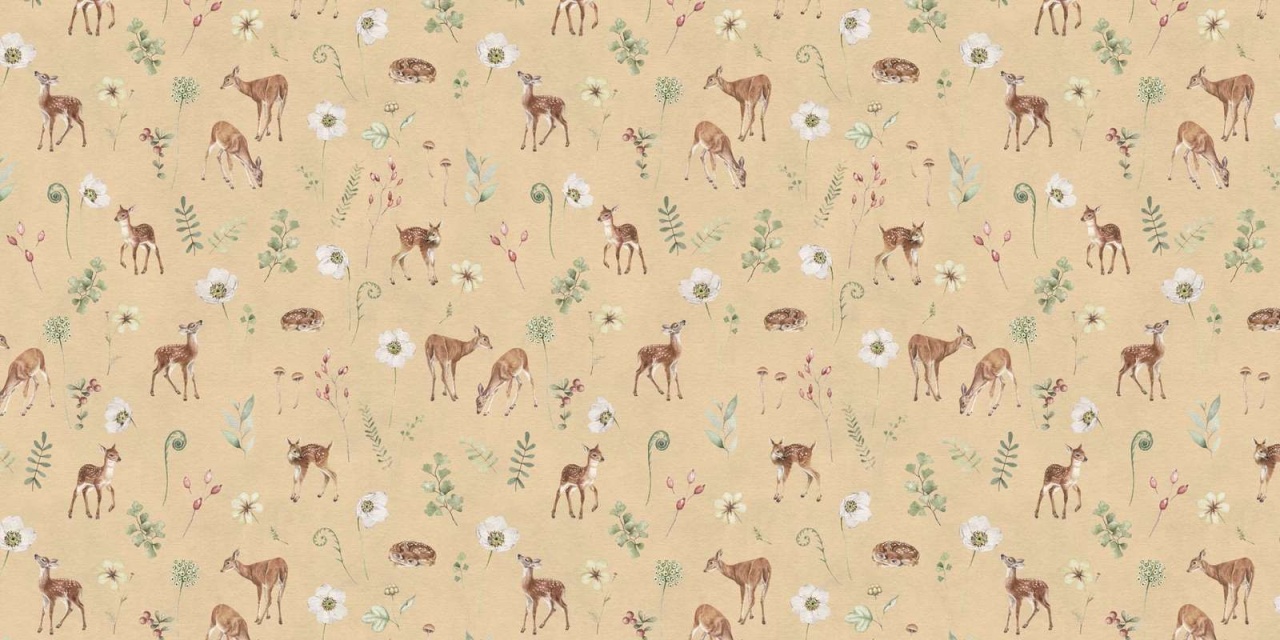 Fototapet Dancing Deer - Yellow, Kikki Belle - 2
