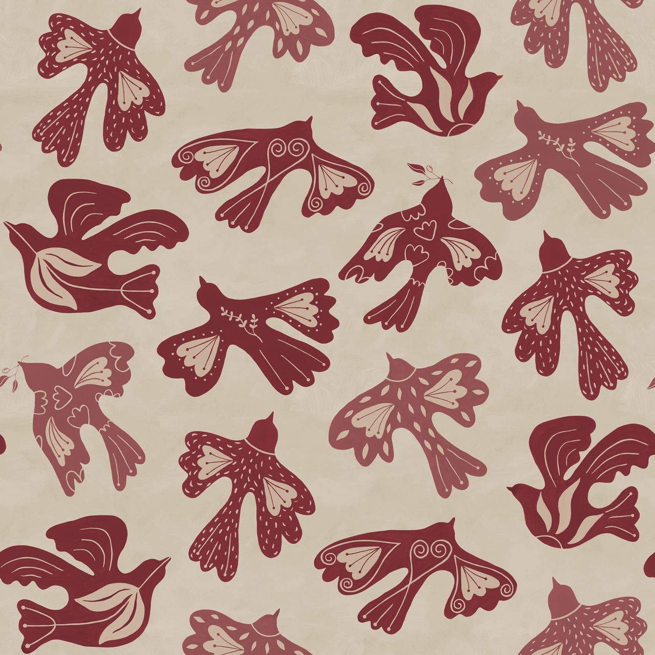 Fototapet, Dancing Wings, Red, Rebel Walls - 2
