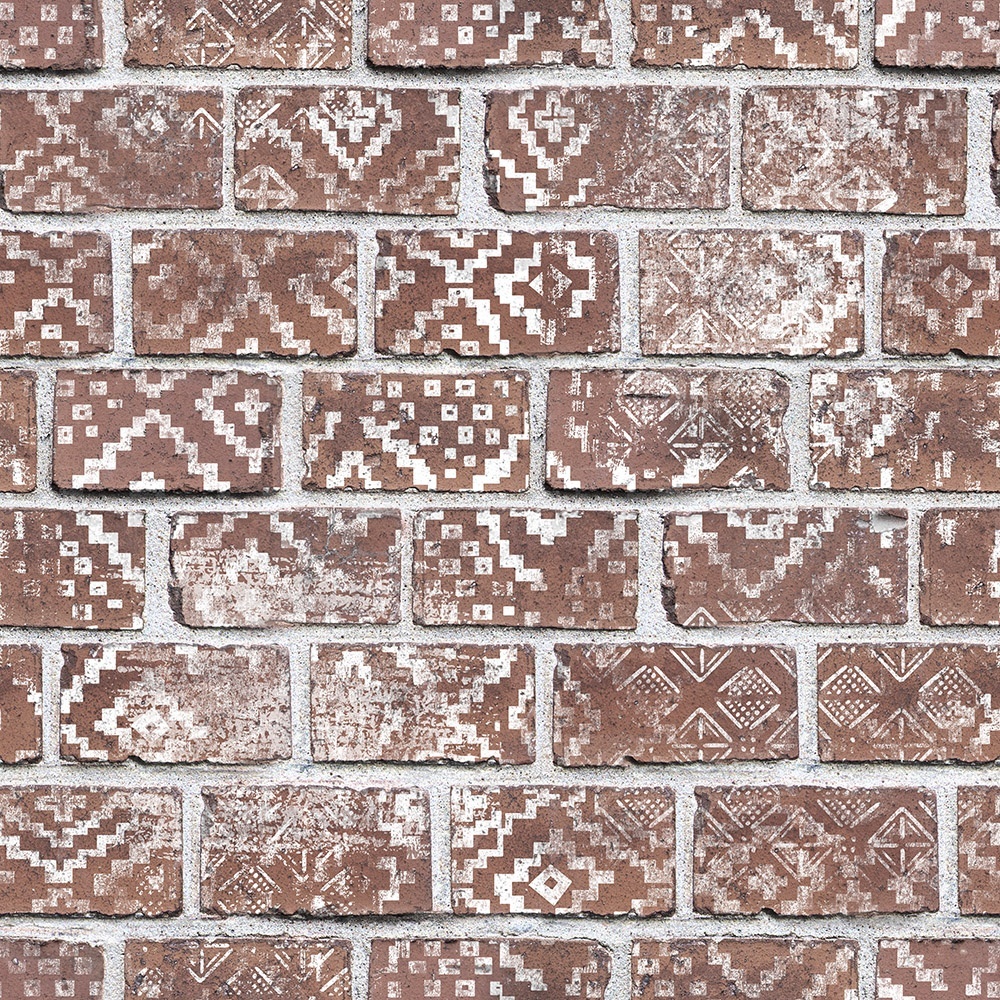 Fototapet, Decorated Bricks, Red, Rebel Walls - 2
