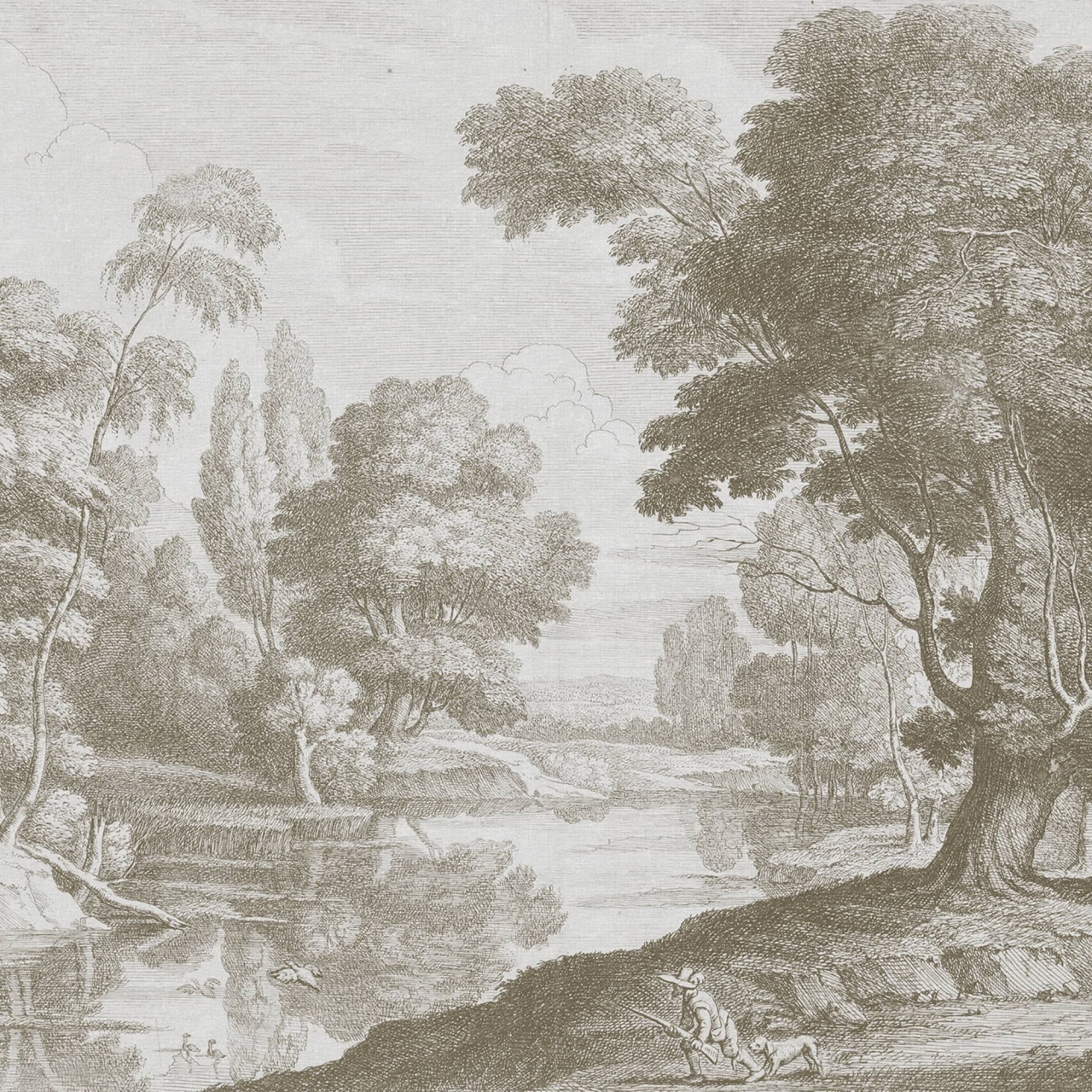 Fototapet, Etching Park, Beige, Rebel Walls - 2