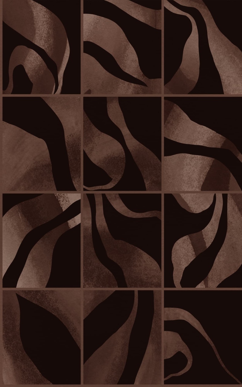 Fototapet, Floating Tiles, Dark Brown, Rebel Walls - 2