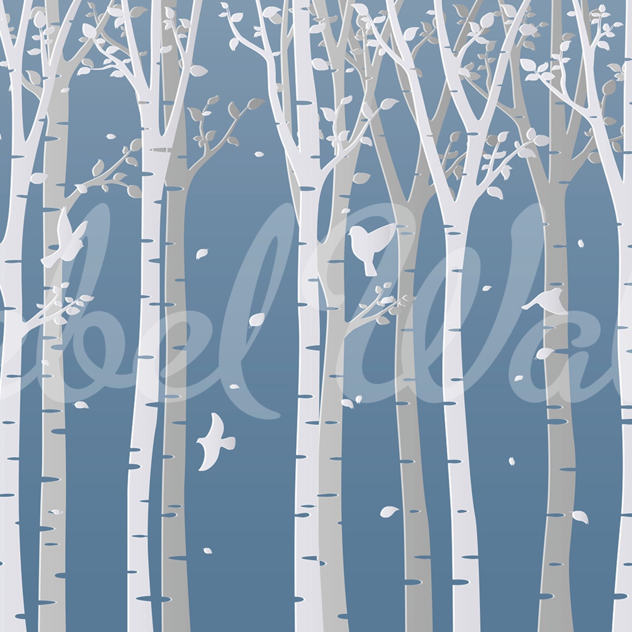 Fototapet, Forest Birds, Blue, Rebel Walls - 2