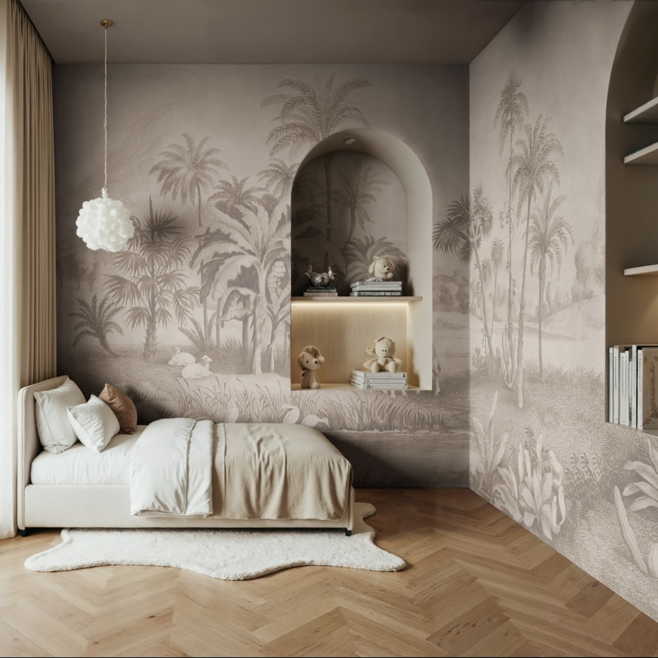 Fototapet, Giraffe Savannah, Beige, Rebel Walls - 3