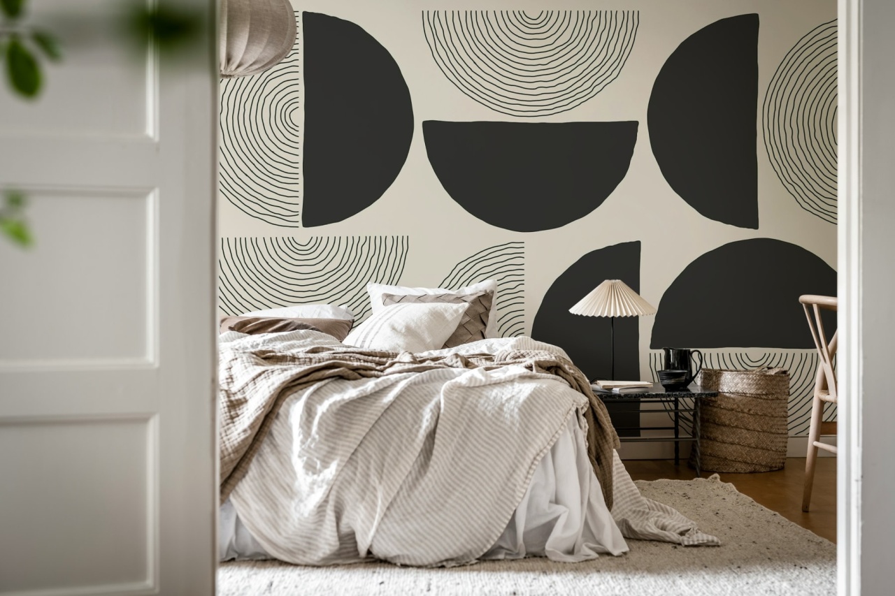Fototapet, Graphic Circles, Black, Rebel Walls — imaginea 3