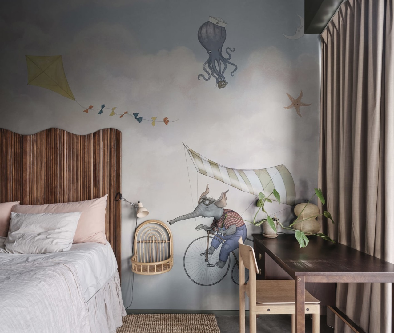 Fototapet, In the Clouds, Pink, Rebel Walls - 3