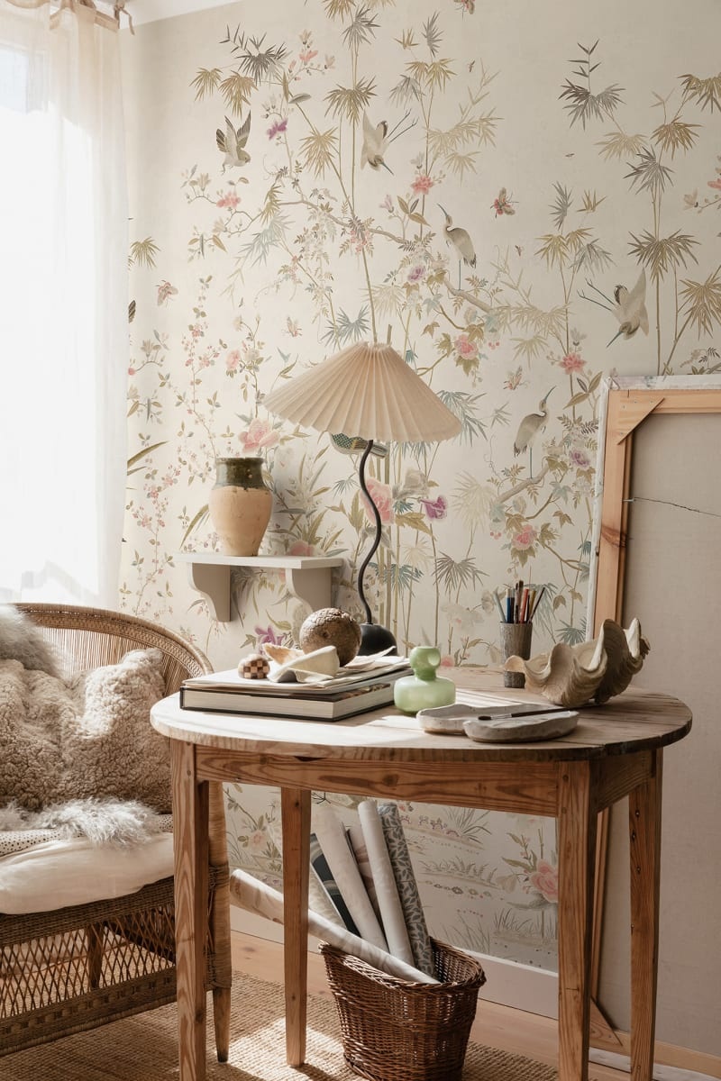 Fototapet lavabil, Chinoiserie Garden, Eggshell, Sandberg - 3