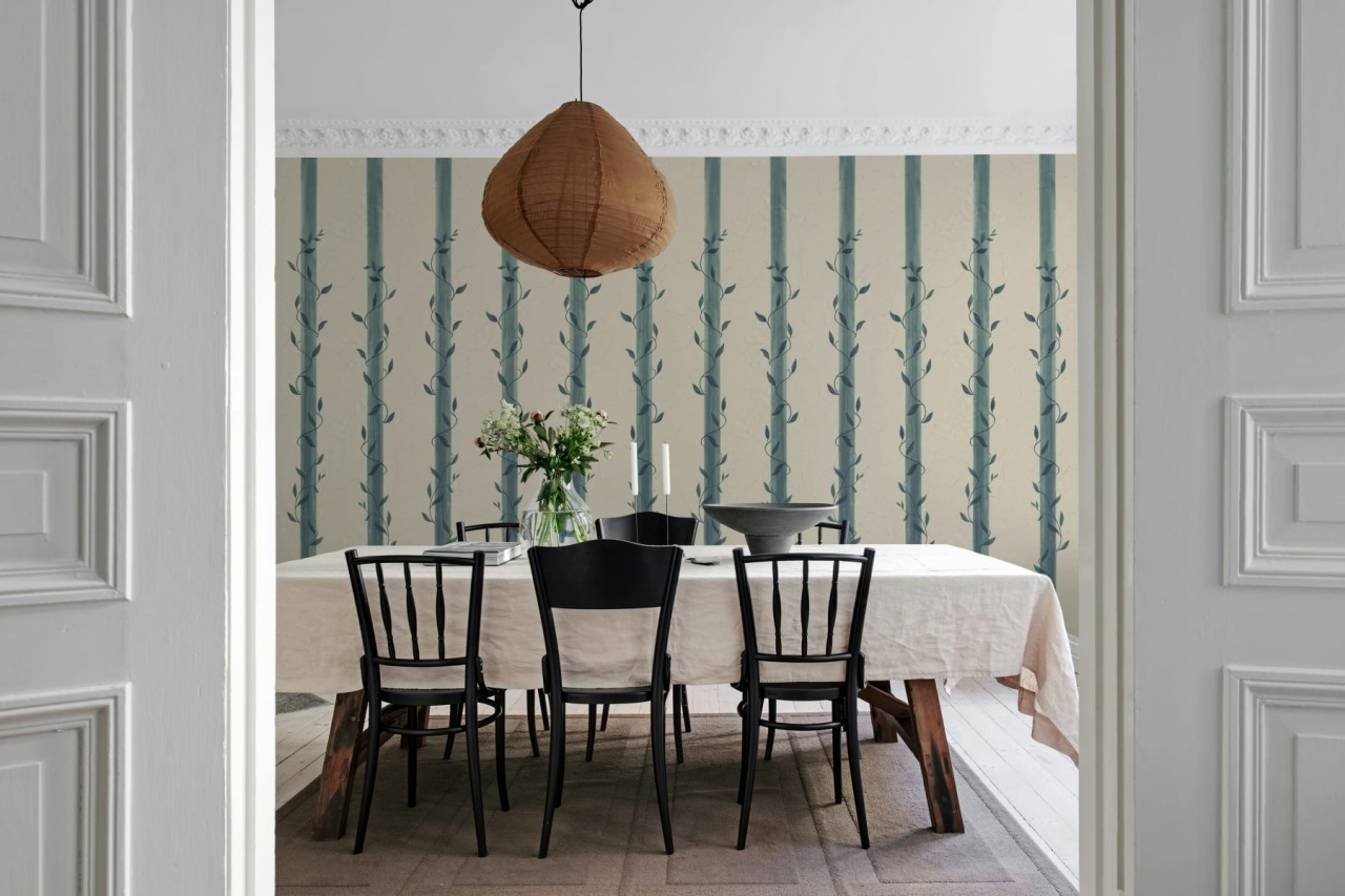 Fototapet, Leafy Stripes, Blue, Rebel Walls - 3