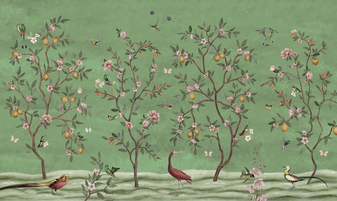 Fototapet Lemon Tree Chinoiserie - Green, Sir Edward - 2