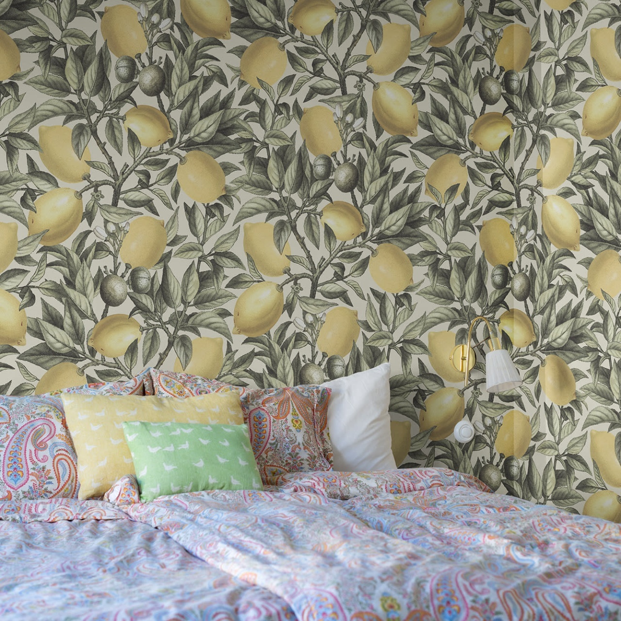 Fototapet, Lemon Tree, Light Green, Rebel Walls