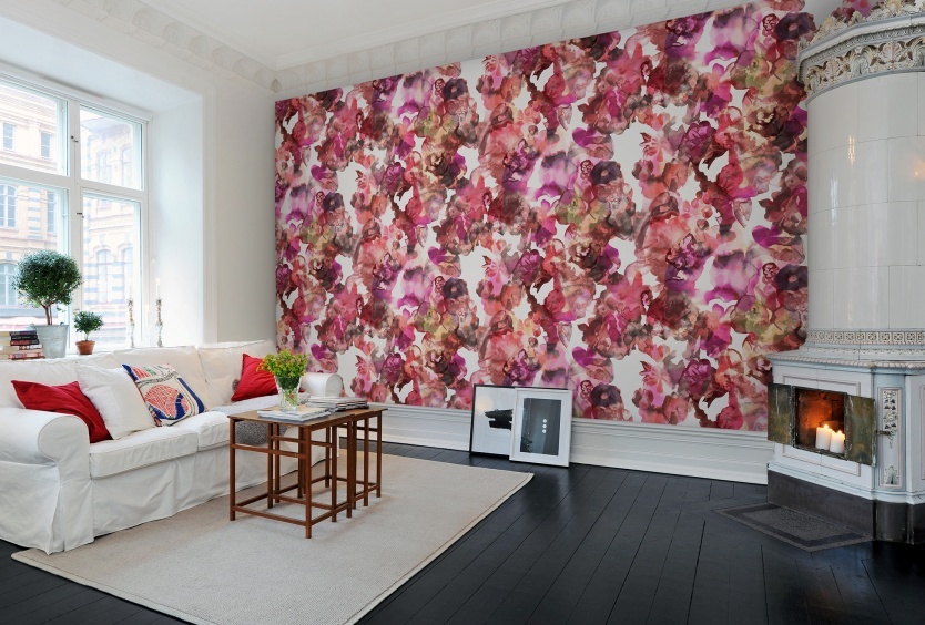 Fototapet, Lily Pond, Red, Rebel Walls