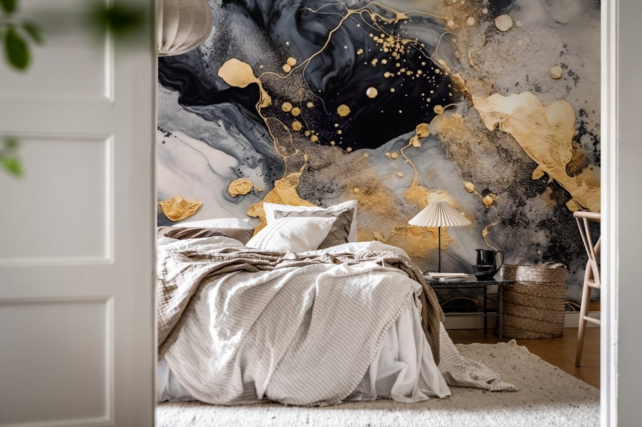 Fototapet, Marble Stream, Black, Rebel Walls