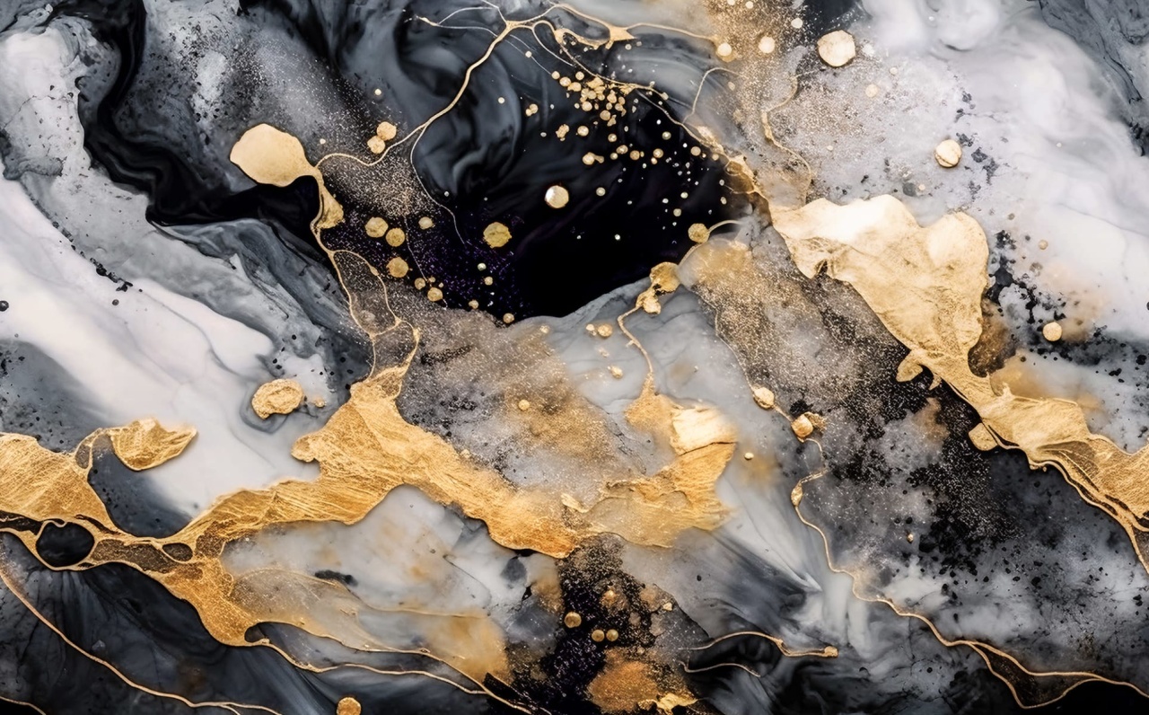 Fototapet, Marble Stream, Black, Rebel Walls - 2