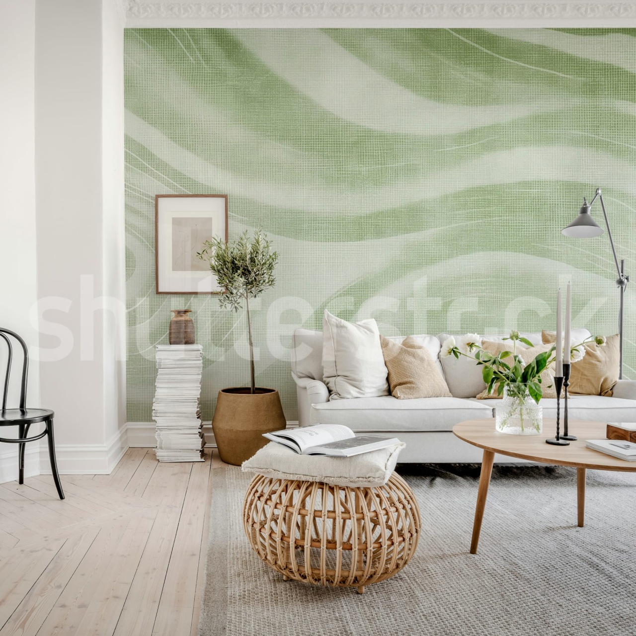 Fototapet, Ocean Lines, Green, Rebel Walls