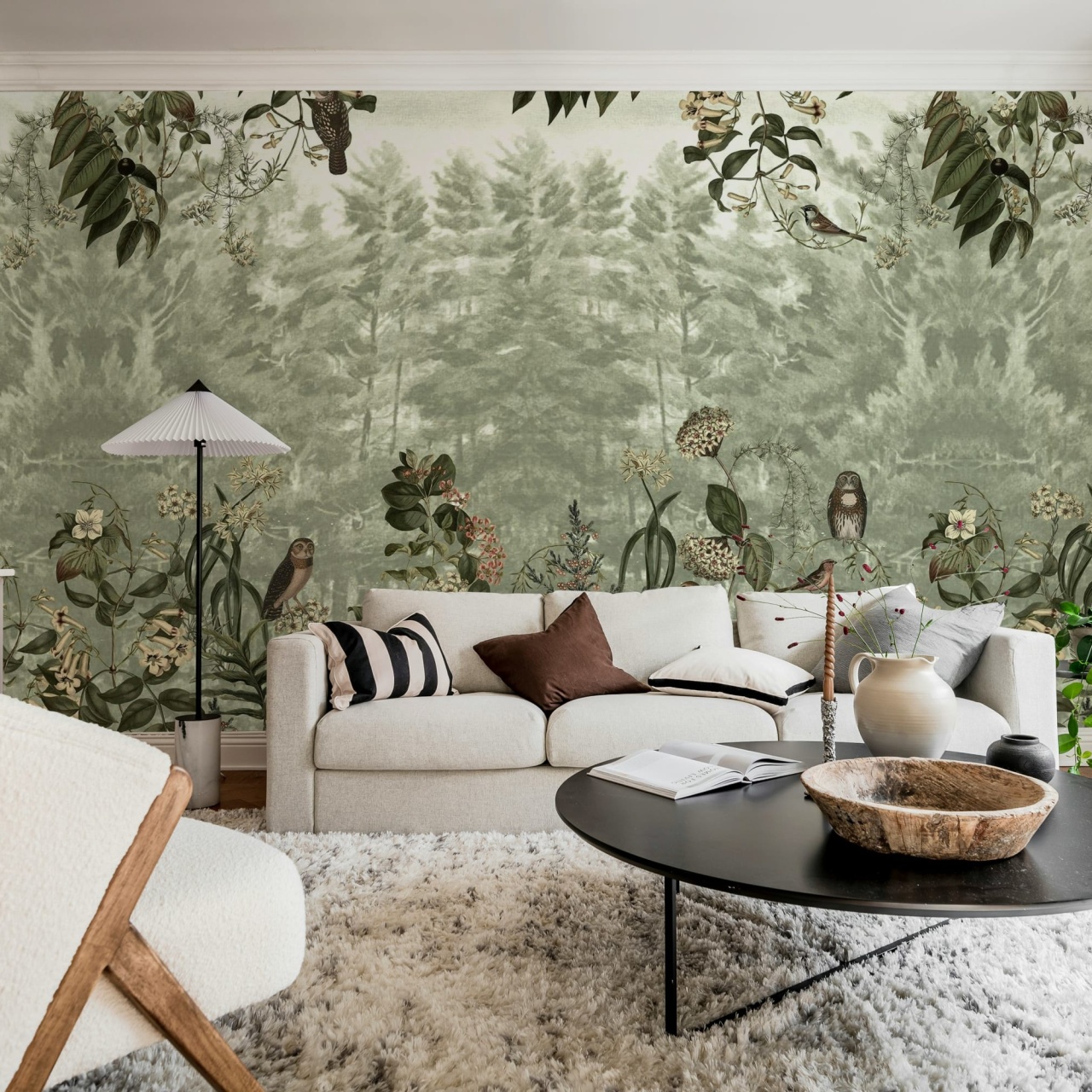 Fototapet, Owl Forest, Green, Rebel Walls - 3