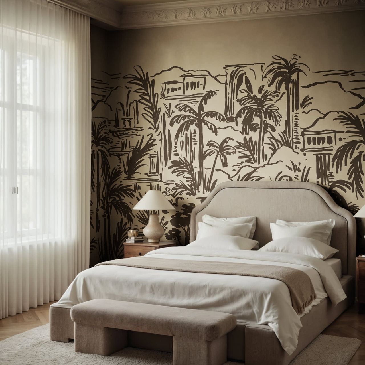 Fototapet, Palm Oasis, Black, Rebel Walls - 3