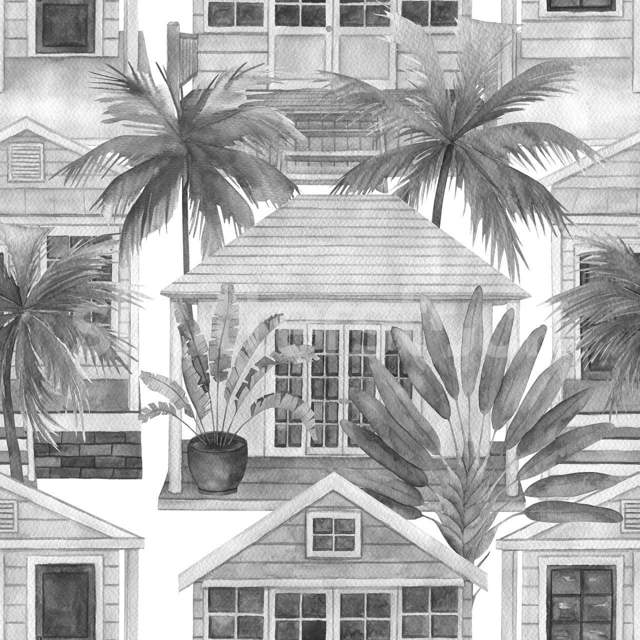Fototapet, Palm Residence, Gray, Rebel Walls - 2