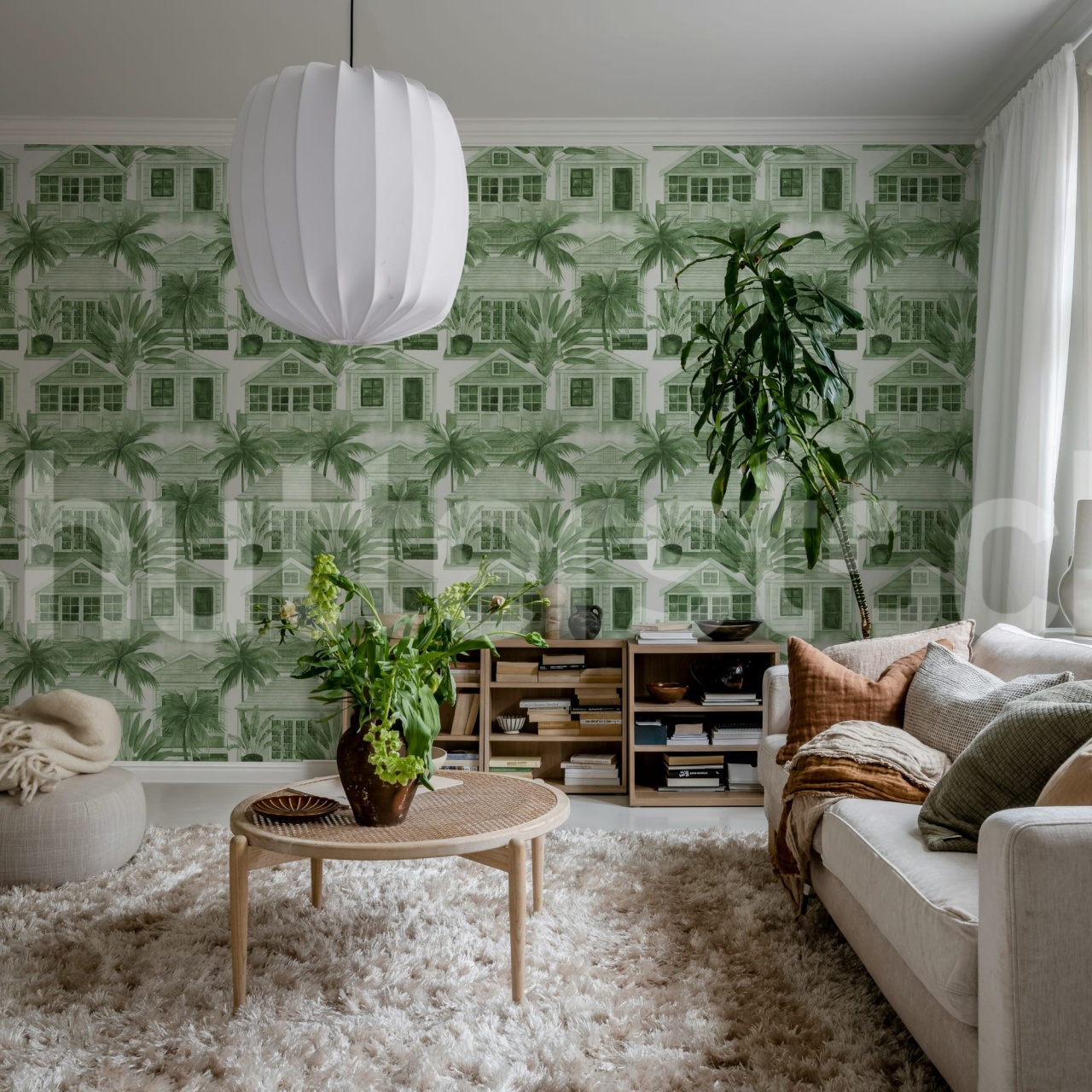 Fototapet, Palm Residence, Green, Rebel Walls