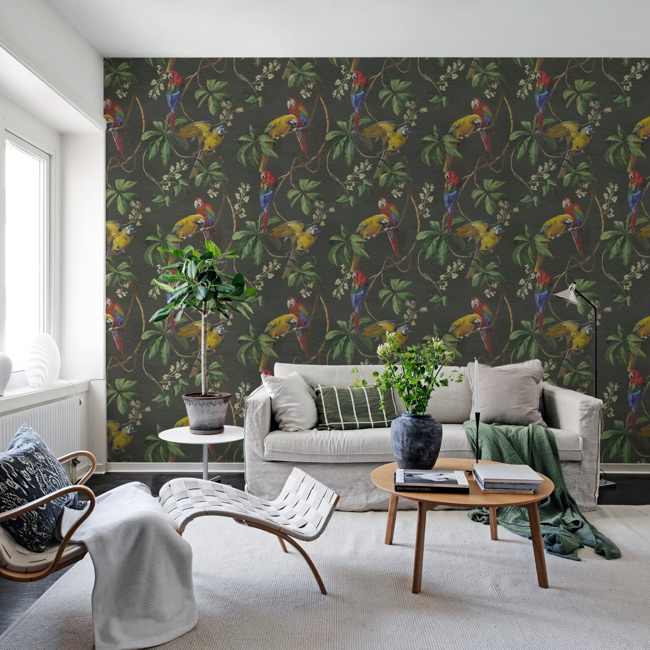 Fototapet, Parrots, Green, Rebel Walls - 3