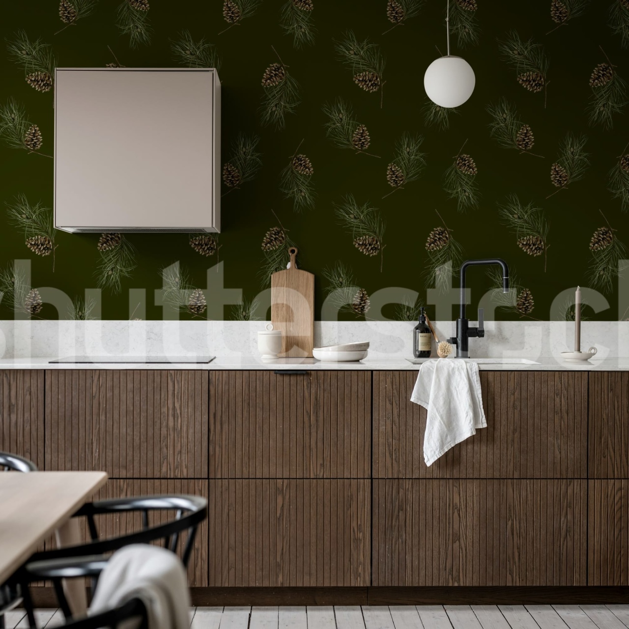 Fototapet, Pine Cones, Dark Green, Rebel Walls - 3
