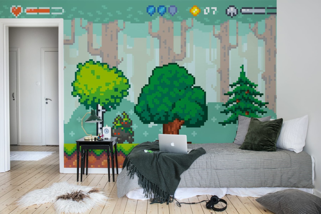 Fototapet, Pixel World, Green, Rebel Walls