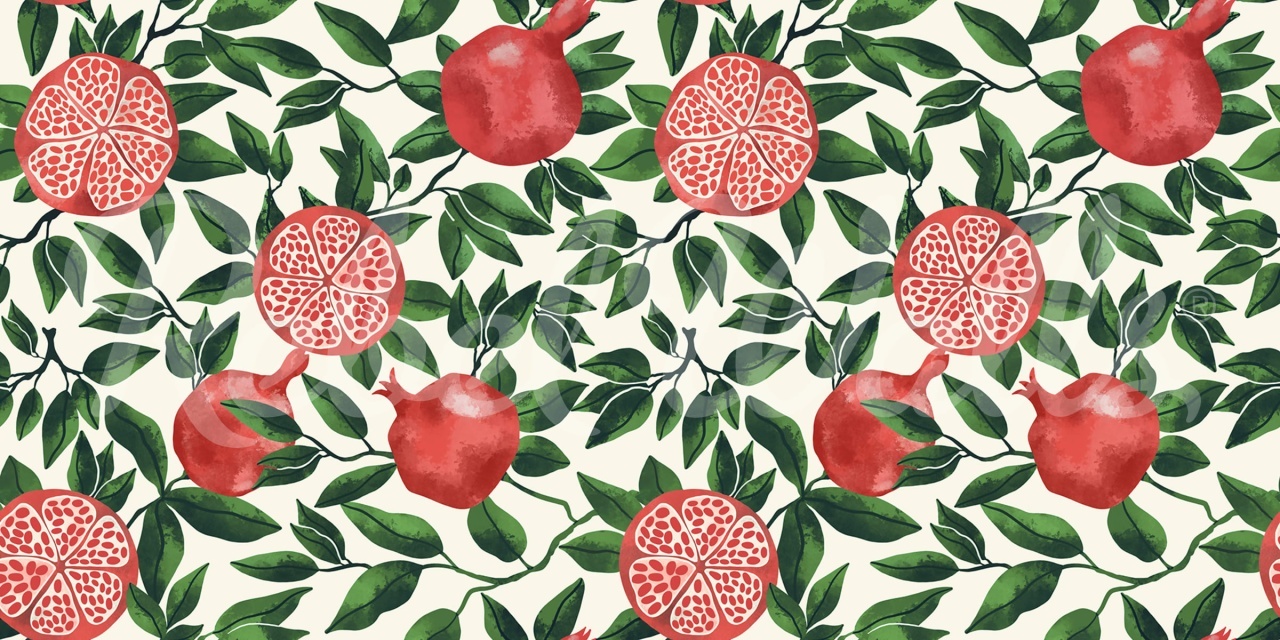 Fototapet, Pomegranate, Green, Rebel Walls - 2