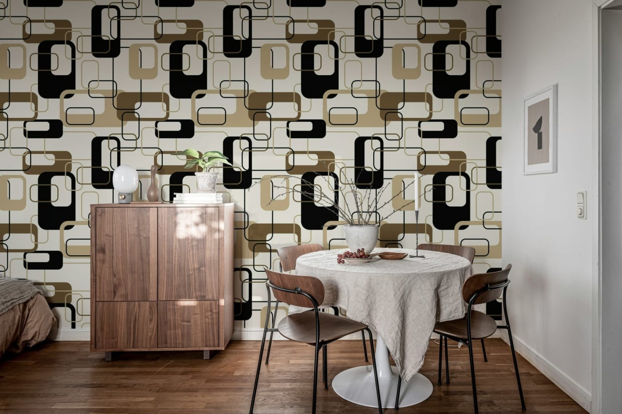 Fototapet, Retro Squares, Beige, Rebel Walls - 3