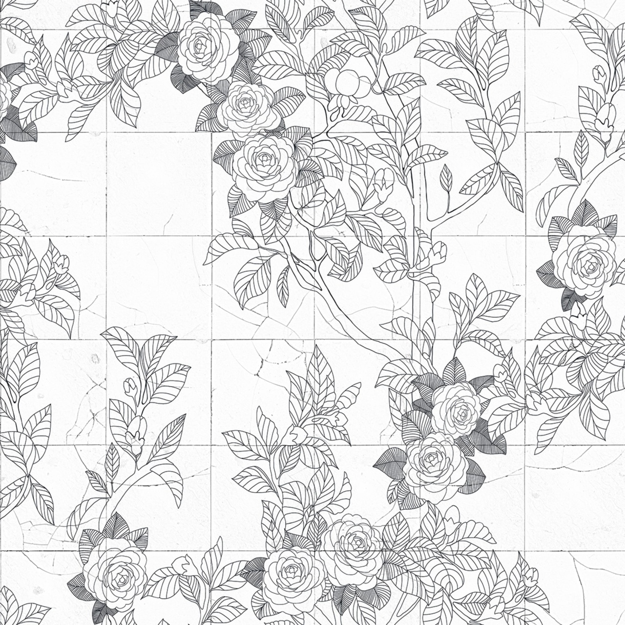Fototapet, Rose Tiles, Graphite, Rebel Walls - 2