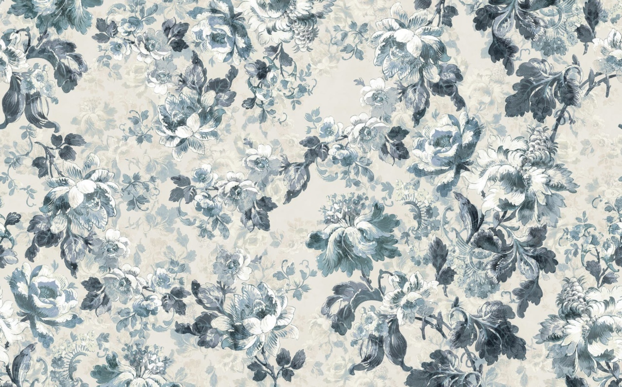 Fototapet, Roses, Blue, Rebel Walls - 2