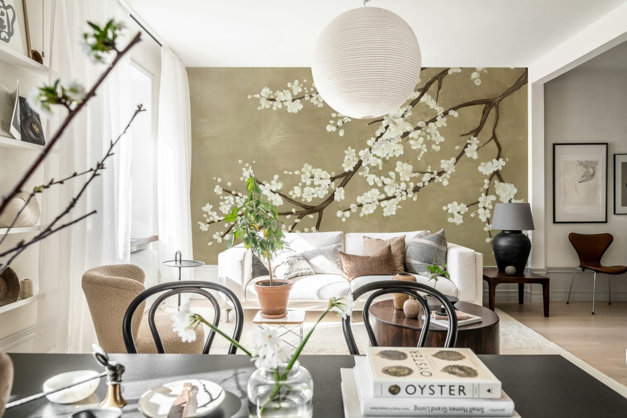Fototapet, Sakura Branch, Beige, Rebel Walls