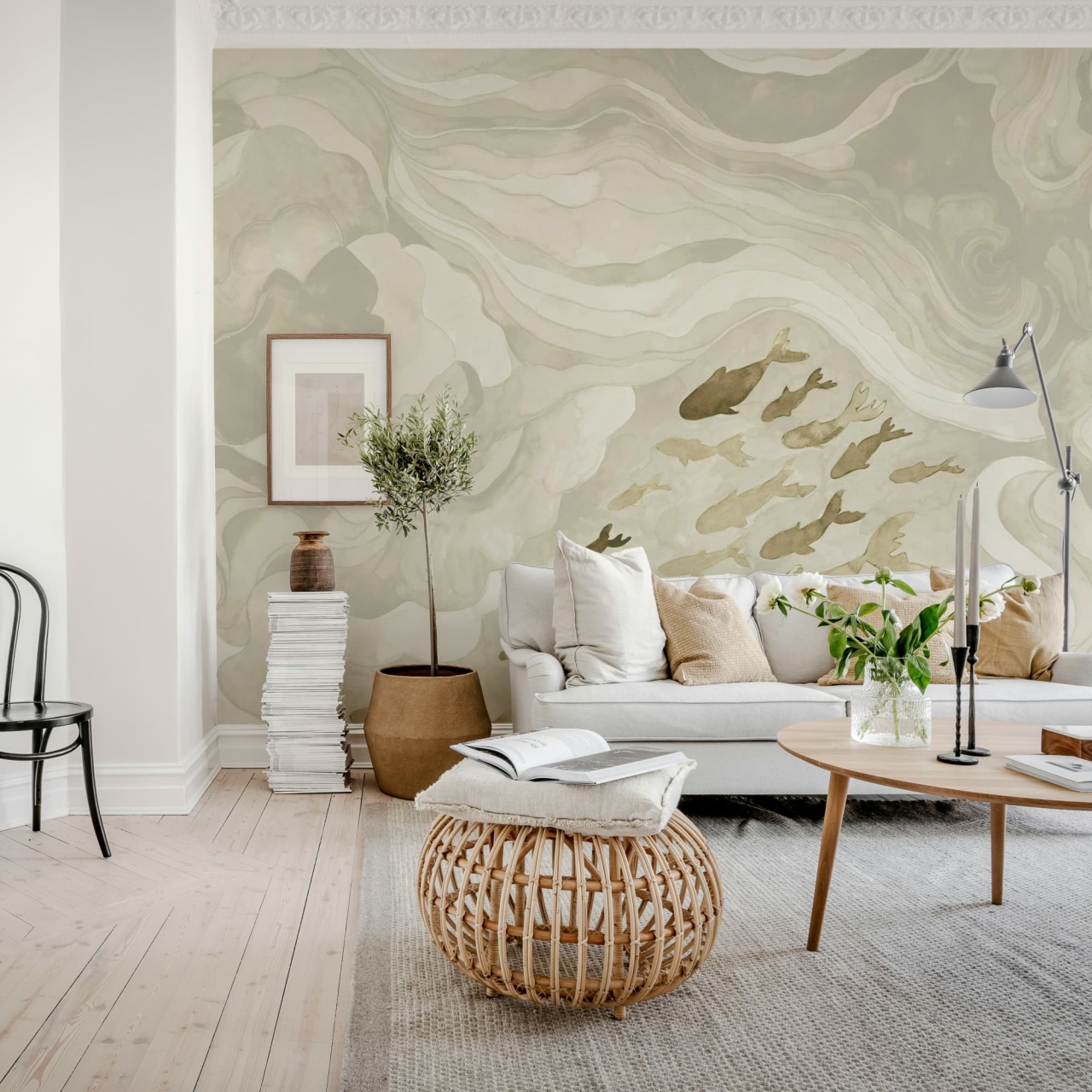 Fototapet, Silent Stream, Beige, Rebel Walls - 3