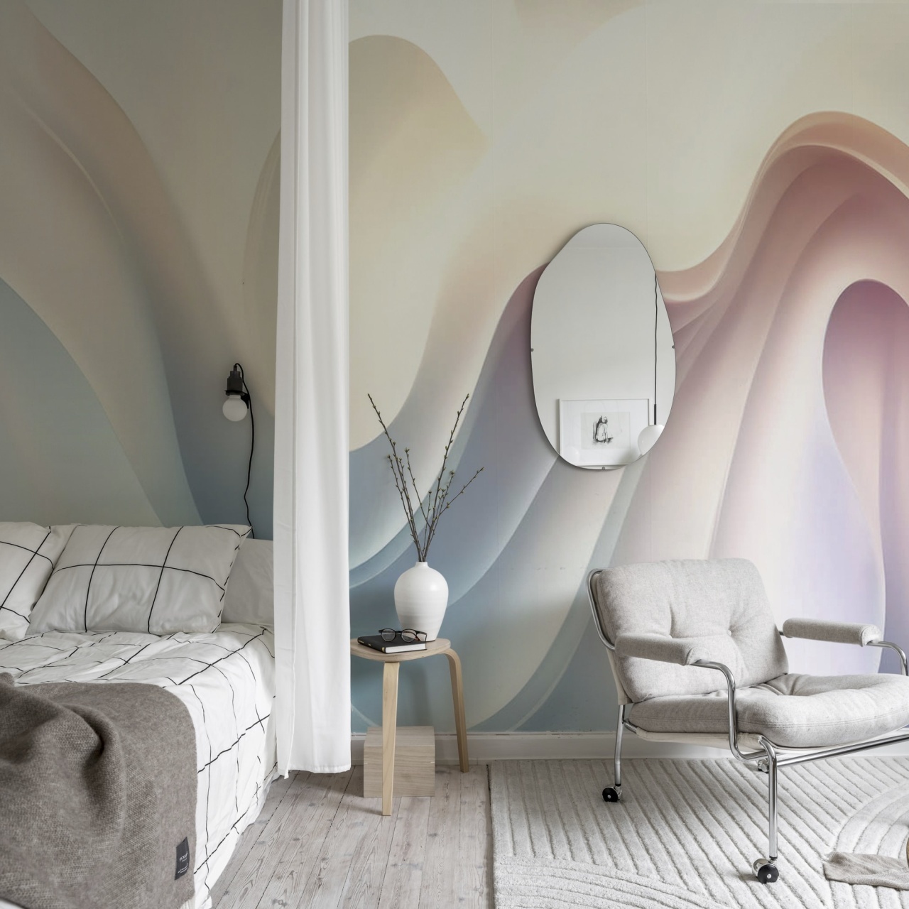 Fototapet, Soft Waves, Pastel, Rebel Walls - 3