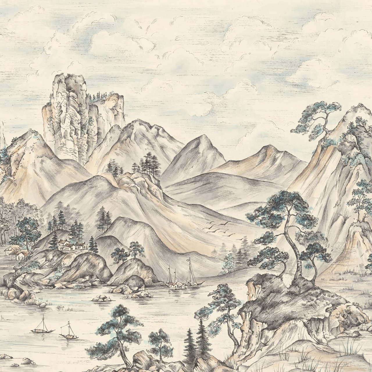 Fototapet, Timeless Pines, Beige, Rebel Walls - 2