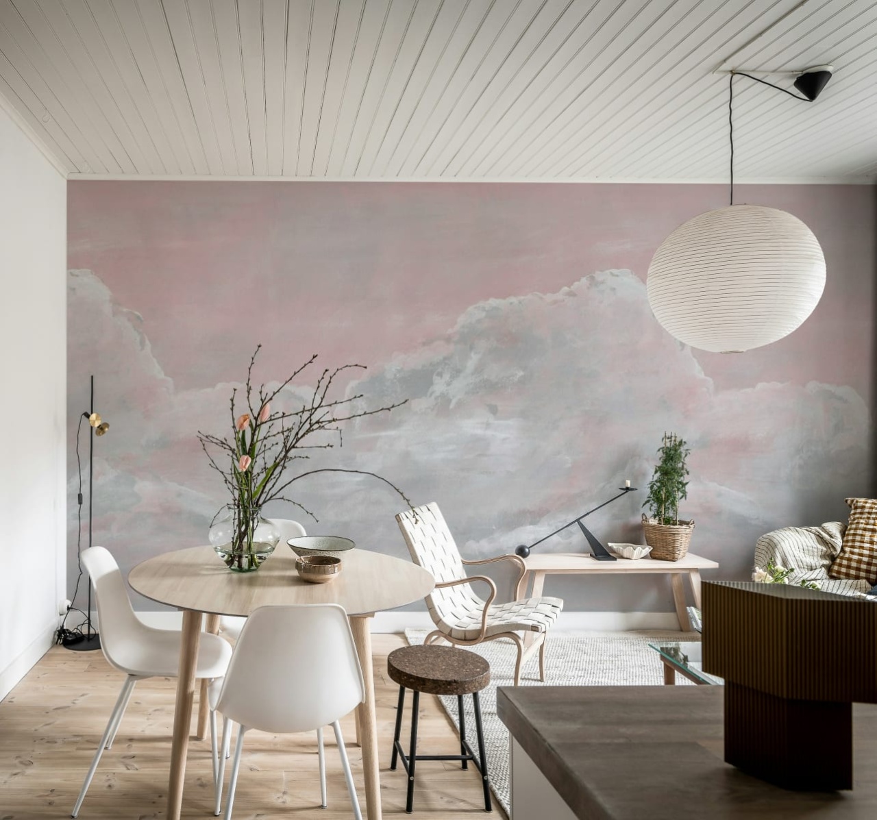 Fototapet, Up in the Clouds, Pink, Rebel Walls