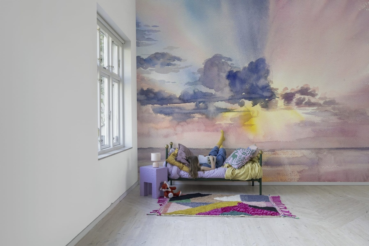 Fototapet, Watercolor Sky, Pink, Rebel Walls