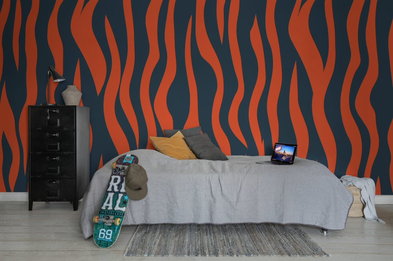 Fototapet, Zebra Lines, Blue & Red, Rebel Walls - 3